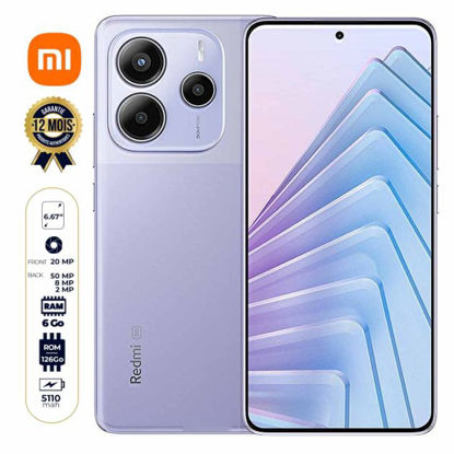 Image de Xiaomi Redmi Note 14 - 4G  - 128 Go - 6 Go RAM - 6.67" AMOLED, 120Hz - 2 Nano SIM - 50 MP + 8MP +2MP / 20 MP - 5110mAh - Garantie 12 mois