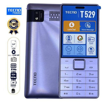 Image de TECNO  T529 Bluetooth et Radio FM ""8 MO de RAM "