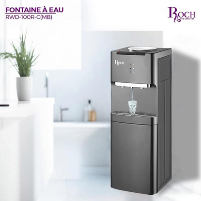 Image de Distributeur d'eau Chaude et Froide ROCH -RWD-100R-C Avec Mini Réfrigérateur Intégré - Noir et Gris - 3 Mois Garantie