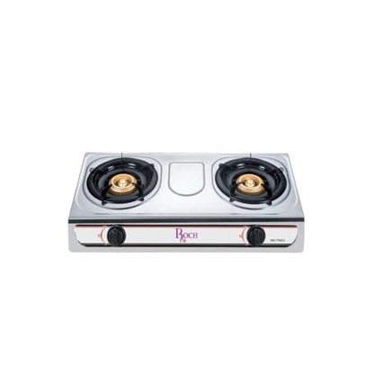 Image de Plaque à gaz Roch RGC‑TT203‑C – 2 foyers – Allumage automatique – Acier inox 68 × 41 cm – Garantie 6 mois