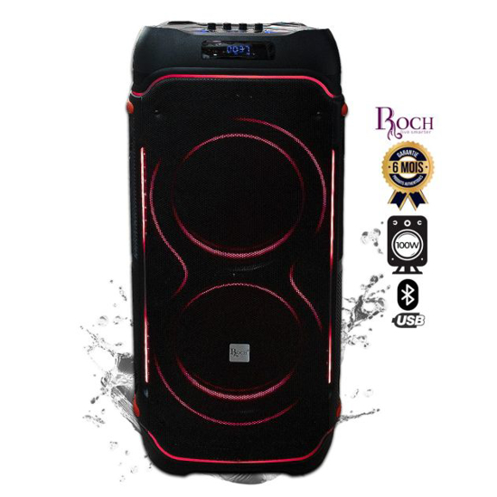 Image sur Enceinte rechargeable ROCH RPS‑10M2S – 100 W – Bluetooth / USB / AUX / SD – Micro intégré – Batterie longue durée – Garantie 6 mois