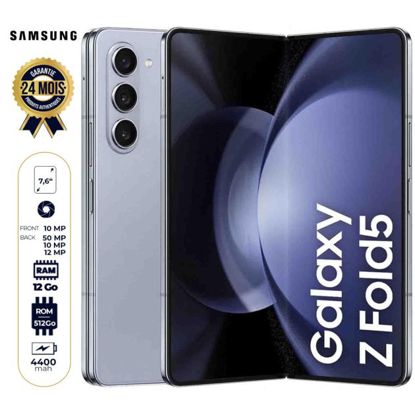 Image de Samsung Galaxy Z Fold 5 - 512 Go/12Go RAM - Ecran AMOLED dynamique pliable 2X - 7.6" - 2 Nano SIM - 50MP/10MP - 4400mAh - 24 mois de garantie