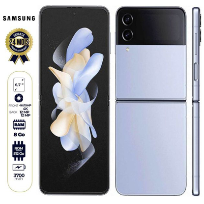 Image de Samsung Galaxy Z Flip 4 5G - (1 Nano Sim + 1 eSim) - 6.7" - 512Go/8Go Ram - 12MP+12MP 4K/10MP 4K - 3700mAh - Garantie 24 Mois