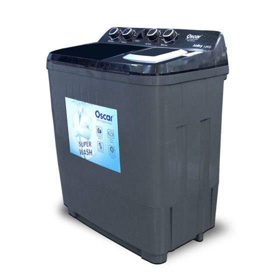 Image sur Machine à laver semi-auto Oscar OSC‑TTB‑XP12 – 12 kg – Lavage et essorage séparés – 340 W lavage + 135 W essorage – Noir – Garantie 6 mois