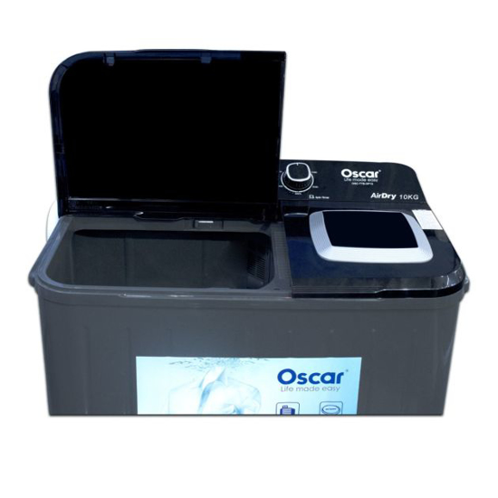 Image sur Machine à laver semi-auto Oscar OSC‑TTB‑XP10 – 10 kg – 340 W lavage + 135 W essorage – 3 vitesses – Bac inox + vidange – Garantie 6 mois