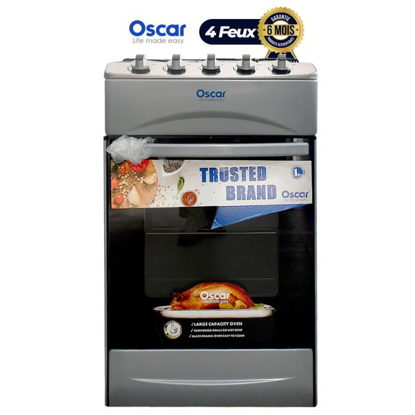 Image de Cuisinière à Gaz Oscar 4 Feux - 50 x 60 - Gris - 06 mois de garantis