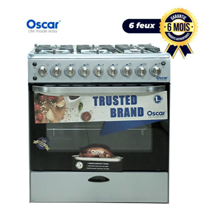 Image de Cuisinière Oscar  automatique 06 foyers 60x76cm noir Garantie 06 mois