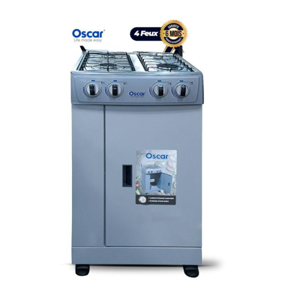 Image de Cuisinière 4 feux Oscar avec porte-bouteille à gaz - 50x50 - Gris