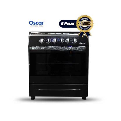 Image de Cuisinière Oscar 5 feux - 60 × 76 - Noir - 6 mois garantie