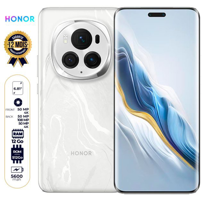 Agrandir l'image de Honor Magic 6 Pro - 512 Go - 12Go RAM - 6,8'' - Double Nano SIM - 50MP+108MP+50 MP /50MP - 5600 mAh - Garantie 12 mois Image de Honor Magic 6 Pro - 512 Go - 12Go RAM - 6,8'' - Double Nano SIM - 50MP+108MP+50 MP /50MP - 5600 mAh - Garantie 12 mois