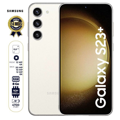 Image de Samsung Galaxy S23 Plus 5G - 256 Go/8Go RAM - 6.7"- Dual SIM (2 Nano-SIMs and eSIM, dual stand-by ) - 50 MP+10MP+12MP 8k /12MP - 4700mAh - 24 Mois