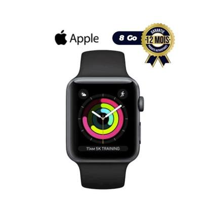 Agrandir l'image de Apple Watch series 3 - 38MM GPS - 8Go - 18H d'autonomie - 12mois Image de Apple Watch series 3 - 38MM GPS - 8Go - 18H d'autonomie - 12mois