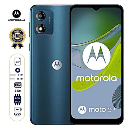 Image de Motorola Moto E13 - 6.5" - 64Go /2Go RAM - Dul Nano SIM - 13MP/5MP - 5000mAh - Garantie 12 Mois