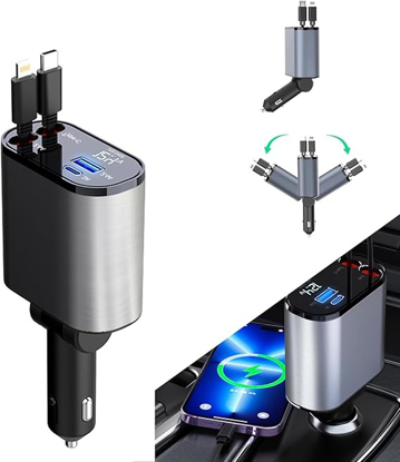 Agrandir l'image de Chargeur Auto Super Fast Charger 4 en 1 - Garantie 3 Mois Image de Chargeur Auto Super Fast Charger 4 en 1 - Garantie 3 Mois