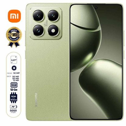 Image de Xiaomi 14T - 256 Go - 12Go RAM - 6,67" - Dual Nano SIM - 50 MP+50 MP+12MP/32MP - 5000mAh - Garantie 12 mois