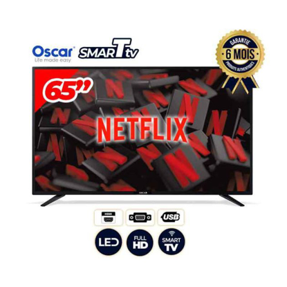 Image de TV Smart Oscar -OSC-65D17SMT/S2 - 65" - full HD - Régulateur De Tension et Décodeur Intégrés - Noir - Garantie 6Mois