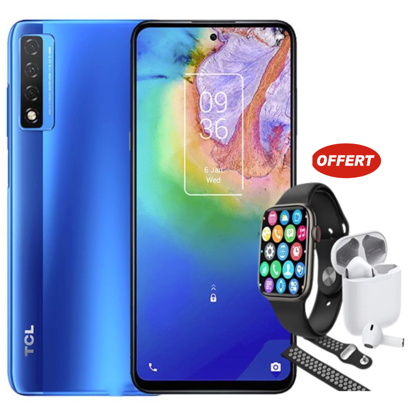 Image de Pack TCL 20 5G - 6.67" - 256Go/6Go - 2 nano Sim -  500mAh +  MONTRE CONNECTE W26- Garantie 3 Mois