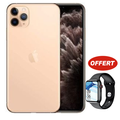 Image de Packs Apple iPhone 11 Pro Max - 64GB ROM - 4GB RAM - 12+12+12MP - 3969mAh + Montre connectée bluetooth - Garantie 6 Mois