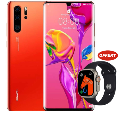 Image de Packs Huawei P30 Pro - 256GB ROM - 8GB RAM - 2SIM - 40+20+8MP - 4200mAh +  Montre connectee 2023 T800 ultra serie 8