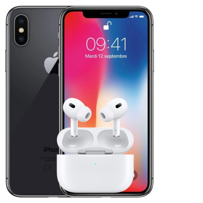 Image de Apple iPhone X - 64GB ROM - 3GB RAM - 12+12MP - 2716mAh + ecouteur-bluetooth-3-mois-de-garantie