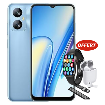 Image de ZTE Blackview A52 - 64GB ROM - 2+1GB RAM - 2SIM - 13+2MP - 5180mAh + Montre connecté et ecouteur -Garantie 12 Mois