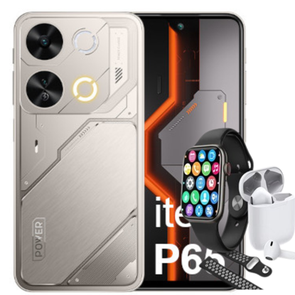 Agrandir l'image de itel P65 - 6.6''  - 128 Go/4Go Ram + 4Go extensible - 13MP+IA /8MP - 5000mAh + Montre connecté et Bracelet Offert- 12 Mois de garantie. Image de itel P65 - 6.6''  - 128 Go/4Go Ram + 4Go extensible - 13MP+IA /8MP - 5000mAh + Montre connecté et Bracelet Offert- 12 Mois de garantie.