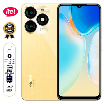 Agrandir l'image de Smartphone itel A70 - 128 Go/8Go (3Go+ 5Go) RAM - 6.6” - Dual Nano SIM - 13MP+0.8MP/8MP - 5000mAh - Garantie 12 Mois + 30 Go de Data MTN gratuits Image de Smartphone itel A70 - 128 Go/8Go (3Go+ 5Go) RAM - 6.6” - Dual Nano SIM - 13MP+0.8MP/8MP - 5000mAh - Garantie 12 Mois + 30 Go de Data MTN gratuits
