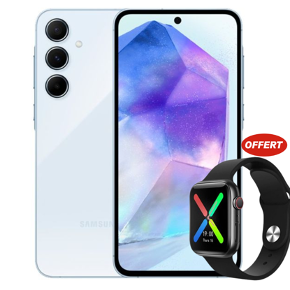 Agrandir l'image de Samsung Galaxy A55 5G - 256 Go - 8Go RAM - 6.6" - Dual Nano SIM - 50MP+12MP+5MP 4k/32MP - 5000mAh -  ( Occasion ) + Montre connecté  - Garantie 6 Mois Image de Samsung Galaxy A55 5G - 256 Go - 8Go RAM - 6.6" - Dual Nano SIM - 50MP+12MP+5MP 4k/32MP - 5000mAh -  ( Occasion ) + Montre connecté  - Garantie 6 Mois
