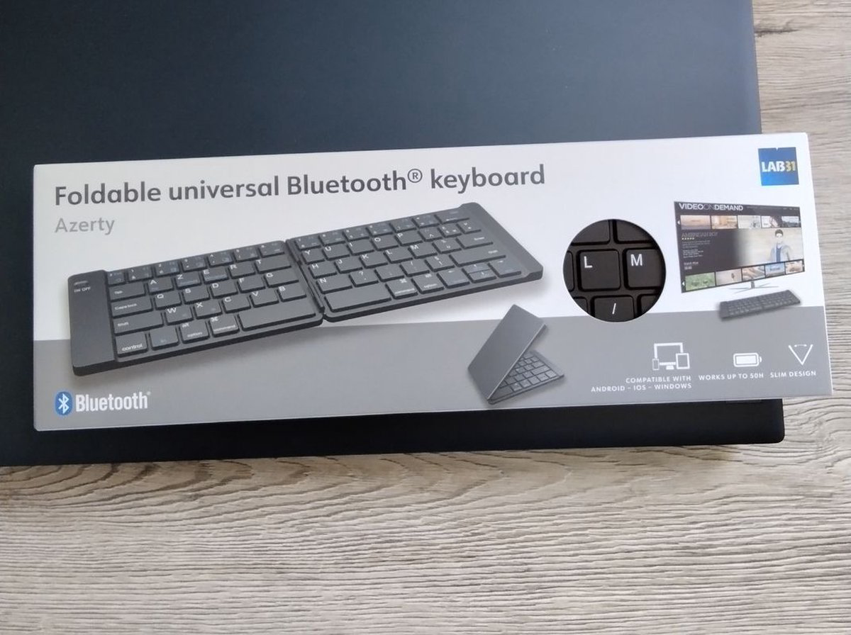 Clavier Bluetooth Pliable Sans Fil AZERTY Lab31 Garantie 3Mois 