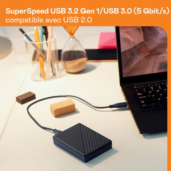 Image sur Disque dur externe WD My Passport HDD 4To- compatibilité avec PC, Xbox et PS4  - Garantie 3 Mois