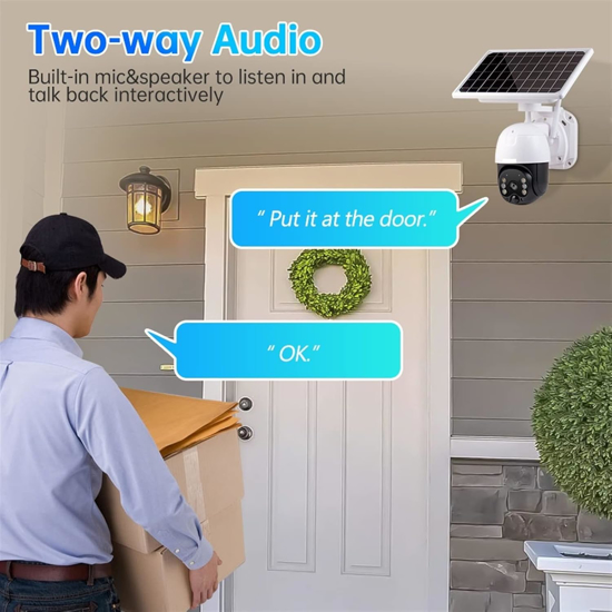 Image sur Caméras de Surveillance Extérieures Carte Sim Caméra Support 12000mah