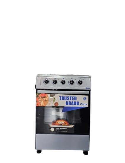 Image sur Cuisinière à Gaz Oscar – 4 foyers – 50×60 cm – Allumage automatique Gris Garantie 06 mois