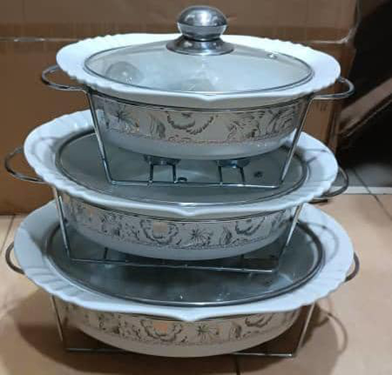 Image sur Plats de service avec support - cassable - 3 pièces - 1 mois de garantie