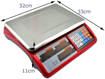 Image sur Balance de cuisine électronique 30 kg/5 g, haute précision, prix des produits, en acier inoxydable, avec fonction tare et zéro LED. Rouge - 30 kg/5 g