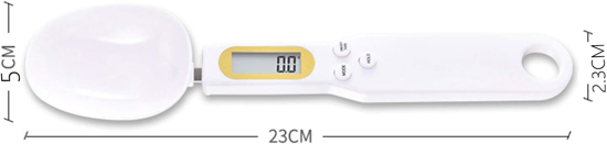 Image sur Balance De Cuillère De Mesure électronique, Outil De Balance De Pesage LCD Affichage Numérique échelle De Cuillère Portable 500g / 0.1g pour Ustensiles De Cuisine Blanc