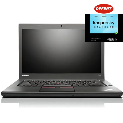 Agrandir l'image de Lenovo ThinkPad T450 - Intel Core i5 - 8 Go - HDD 500 GB ( Reconditionné ) + antivirus-kaspersky-standard-2-postes Image de Lenovo ThinkPad T450 - Intel Core i5 - 8 Go - HDD 500 GB ( Reconditionné ) + antivirus-kaspersky-standard-2-postes