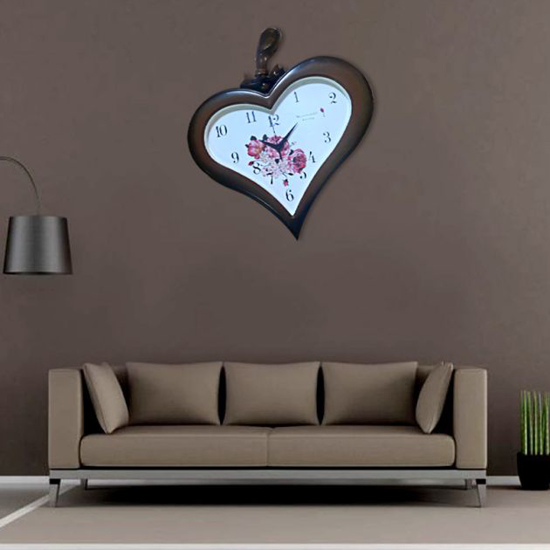 Image sur Horloge murale love platique -1piece - Rose/marron/Gris - 1mois