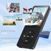 Image sur Lecteur MP3 MP4 avec Bluetooth 5.0, écran LCD 1,77 pouces, lecteur de musique numérique HiFi sans perte, support radio FM, enregistreur, ebook, haut-parleur HD, sport, et autres)