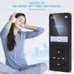 Image sur Lecteur MP3 MP4 avec Bluetooth 5.0, écran LCD 1,77 pouces, lecteur de musique numérique HiFi sans perte, support radio FM, enregistreur, ebook, haut-parleur HD, sport, et autres)