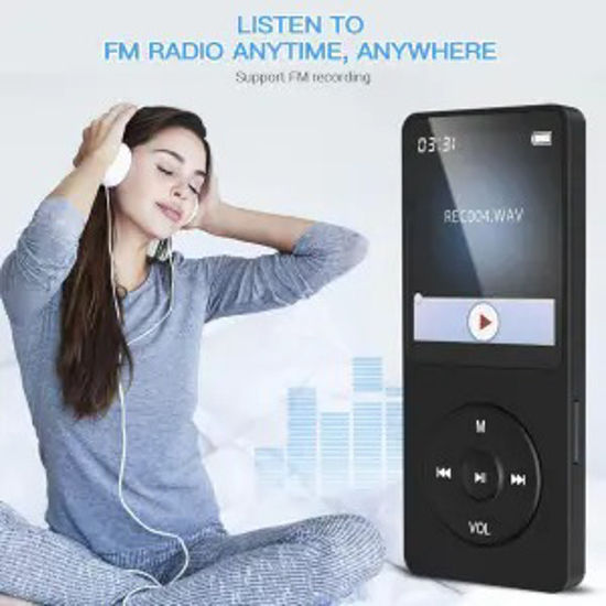 Image sur Lecteur MP3 MP4 avec Bluetooth 5.0, écran LCD 1,77 pouces, lecteur de musique numérique HiFi sans perte, support radio FM, enregistreur, ebook, haut-parleur HD, sport, et autres)