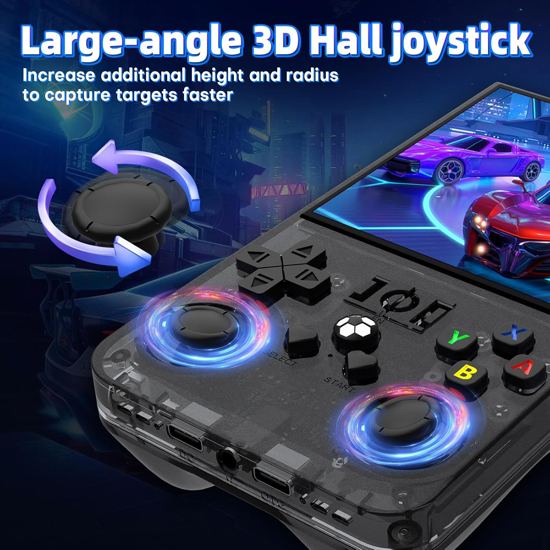 Image sur Console de jeux rétro portable R36 Max, 64 Go, plus de 18 000 jeux, batterie rechargeable 4 000 mAh, compatible avec plus de 30 simulateurs, système Linux, écran IPS 4 pouces