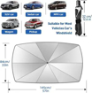 Image sur Pare-soleil pliable pour pare-brise de voiture, protection UV, isolation thermique, pour pare-brise de voiture, camion, voiture (grand modèle)
