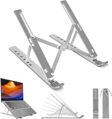 Agrandir l'image de Support Ordinateur Portable, Support PC Portable, Laptop Stand en Plastique & Silicone Antidérapant & Alliage d’Aluminium, Compatible avec HP Image de Support Ordinateur Portable, Support PC Portable, Laptop Stand en Plastique & Silicone Antidérapant & Alliage d’Aluminium, Compatible avec HP