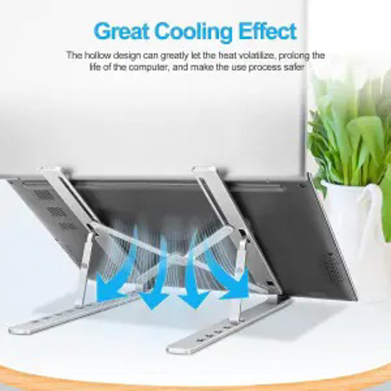 Image sur Support Ordinateur Portable, Support PC Portable, Laptop Stand en Plastique & Silicone Antidérapant & Alliage d’Aluminium, Compatible avec HP
