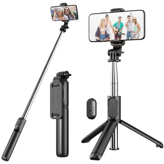 Image sur Perche A Selfie Portable Avec Lumière d’Appoint Mini Support De Téléphone Télécommande Bluetooth Sans Fil Pour La Diffusion En Direct