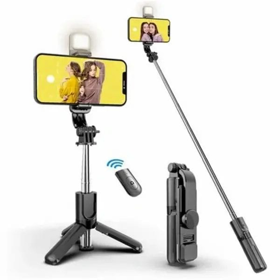 Image sur Perche A Selfie Portable Avec Lumière d’Appoint Mini Support De Téléphone Télécommande Bluetooth Sans Fil Pour La Diffusion En Direct