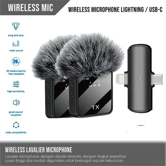 Image sur Microphone Lavalier Professionel sans Fil TX F15-2, -40 dB, pour les Live show, interview, vlogs, vidéos courtes