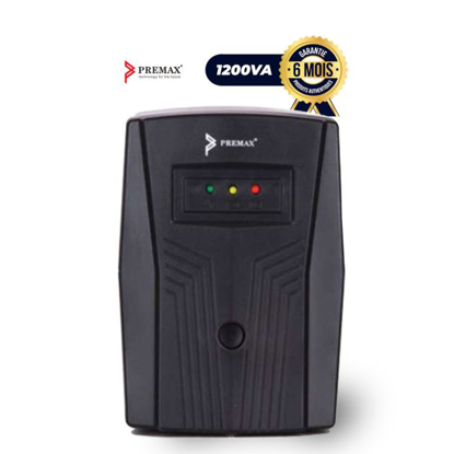 Agrandir l'image de Onduleur Premax PM-UPS1200 - 1200 VA - AVR intégré - 6 Mois Image de Onduleur Premax PM-UPS1200 - 1200 VA - AVR intégré - 6 Mois