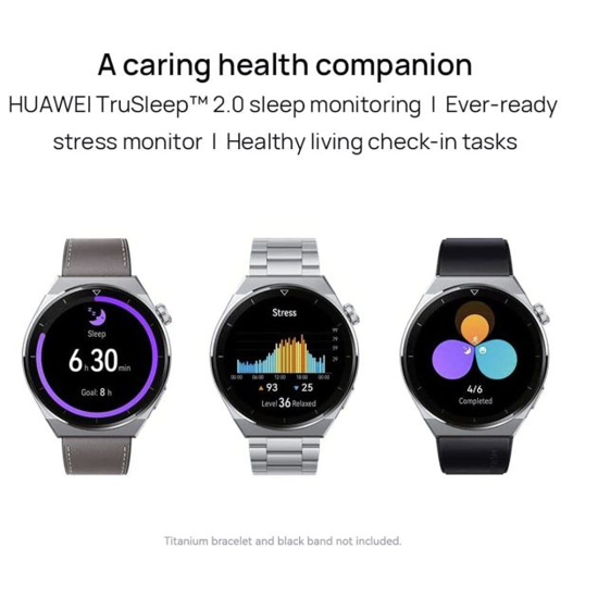 Image sur Montre connectée - HUAWEI WATCH GT 3 PRO - Titane classic gris 46 mm - Mode de plongée libre - Batterie durable - charge rapide sans fil - surveillance de la fréquence cardiaque et de l'oxygène sanguin, - Appels Bluetooth