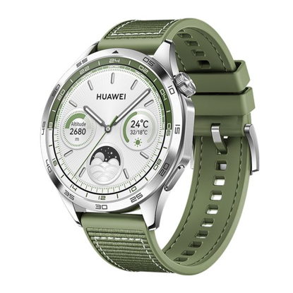 Image de Montre intelligente - HUAWEI Watch GT4 - 46 mm - Batterie jusqu'à 14 jours - Positionnement GNSS double bande à cinq systèmes - Analyse des arythmies par ondes de pouls - Surveillance de la santé 24h/24 et 7j/7 - Compatible avec Android et iOS - Vert